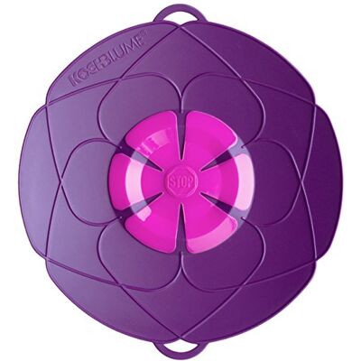 Kochblume Das Original siliconen deksel voor potten en pannen, magnetrondeksel, spatbescherming en stoomkookopzetstuk (paars, maat L, Kochblume Das Original siliconen deksel voor potten en pannen, magnetrondeksel, spatbescherming en stoomkookopzetstuk (paars, maat L,