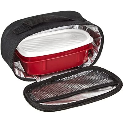 TATAY minikoeltas voor lunch, inhoud 1,5 l, met 1 hermetische box van kunststof, 0,5 l, BPA-vrij, zwart Afmetingen: 21,5 x 9 x 12 cm. TATAY minikoeltas voor lunch, inhoud 1,5 l, met 1 hermetische box van kunststof, 0,5 l, BPA-vrij, zwart Afmetingen: 21,5 x 9 x 12 cm.