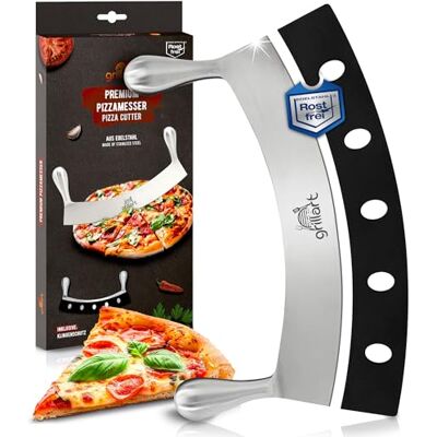 grillart Extra scherpe pizzasnijder van roestvrij staal grillart Extra scherpe pizzasnijder van roestvrij staal