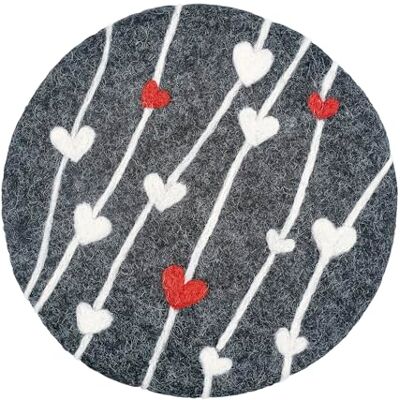 Cilio Lana Cuore wasbare vilten onderzetter van schapenwol voor warme potten, borden, vormen en pannen, hittebestendig tot 100 °C, Ø 21 cm, rond, grijs en wit Cilio Lana Cuore wasbare vilten onderzetter van schapenwol voor warme potten, borden, vormen en pannen, hittebestendig tot 100 °C, Ø 21 cm, rond, grijs en wit