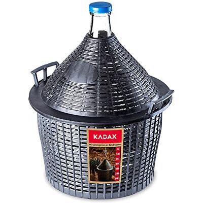KADAX Glazen fermentatieballon met kunststof mand, rubberen stoppen, smalle opening, wijnballon, glazen fles, gallon, gistingsbak, fermentatieballon, gastenemmer (5 l) KADAX Glazen fermentatieballon met kunststof mand, rubberen stoppen, smalle opening, wijnballon, glazen fles, gallon, gistingsbak, fermentatieballon, gastenemmer (5 l)