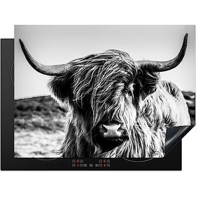 KitchenYeah © Bescherming voor kookplaat, decoratie, keuken, inductie, 70 x 52 cm, bescherming voor keukenfornuis, bescherming koe, Schotse hooglander, zwart, wit, dier, natuur, wild leven KitchenYeah © Bescherming voor kookplaat, decoratie, keuken, inductie, 70 x 52 cm, bescherming voor keukenfornuis, bescherming koe, Schotse hooglander, zwart, wit, dier, natuur, wild leven