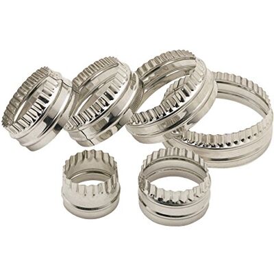 KitchenCraft Deegsnijder/koekjessnijder, roestvrij staal met dubbele rand, 6 stuks KitchenCraft Deegsnijder/koekjessnijder, roestvrij staal met dubbele rand, 6 stuks