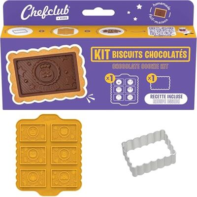 CHEFCLUB KIDS Chocoladekoekjesset voor kinderen – chocoladevorm van siliconen + metalen koekjessnijder + geïllustreerd recept – gastronomische en creatieve activiteit met het gezin – vanaf 4 jaar CHEFCLUB KIDS Chocoladekoekjesset voor kinderen – chocoladevorm van siliconen + metalen koekjessnijder + geïllustreerd recept – gastronomische en creatieve activiteit met het gezin – vanaf 4 jaar