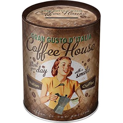 ART Retro spaarpot, 1 liter, koffiefonds, cadeau-idee voor koffieliefhebbers, bankbiljetten en munten, vintage design ART Retro spaarpot, 1 liter, koffiefonds, cadeau-idee voor koffieliefhebbers, bankbiljetten en munten, vintage design