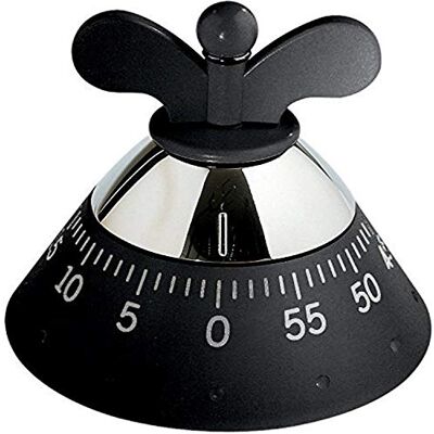Alessi A09 Keukentimer, design van thermoplastisch hars, zwart Alessi A09 Keukentimer, design van thermoplastisch hars, zwart
