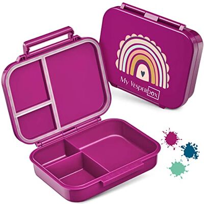 My Vesperbox Mini Bia Lunchbox voor kinderen, nieuw, compact, licht, lekvrij, BPA-vrij, voor kleuterschool en school (paars-regenboog) My Vesperbox Mini Bia Lunchbox voor kinderen, nieuw, compact, licht, lekvrij, BPA-vrij, voor kleuterschool en school (paars-regenboog)