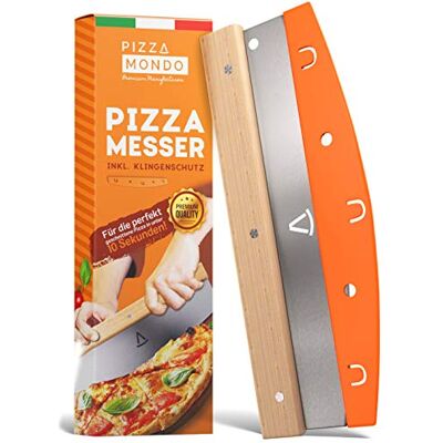 Pizza Mondo ® Pizza Cutter Professioneel pizzames efficiënter dan pizzasnijder Premium pizzames van roestvrij staal 32 cm met houten handvat snel en gelijkmatig snijden Pizza Mondo ® Pizza Cutter Professioneel pizzames efficiënter dan pizzasnijder Premium pizzames van roestvrij staal 32 cm met houten handvat snel en gelijkmatig snijden