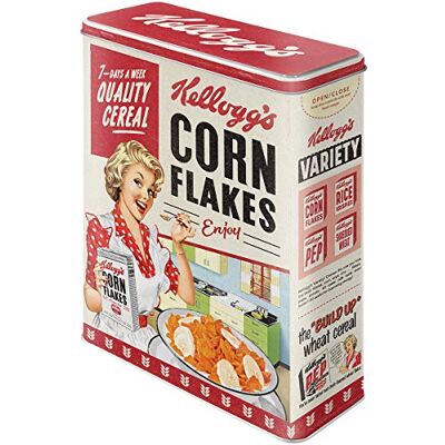 ART Kellogg's voorraaddoos XL 4 liter Quality Cereal cadeau-idee voor de keuken, officieel gelicentieerd product (OLP), grote metalen mueslicontainer, vintage design ART Kellogg's voorraaddoos XL 4 liter Quality Cereal cadeau-idee voor de keuken, officieel gelicentieerd product (OLP), grote metalen mueslicontainer, vintage design