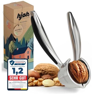 kjøk Notenkraker van robuust metaal, 350 g, notenkraker voor noten en Duurzame notenkraker van verchroomde zinklegering voor noten, hazelnoten, amandelen en noten uit Brazilië, eenvoudige grip kjøk Notenkraker van robuust metaal, 350 g, notenkraker voor noten en Duurzame notenkraker van verchroomde zinklegering voor noten, hazelnoten, amandelen en noten uit Brazilië, eenvoudige grip