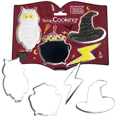 ScrapCooking 4 Uitsteekvormpjes tovenaar Koekjessnijder van roestvrij staal Bakvormen voor kleine taarten Accessoires voor gebak Verjaardag Deco 2071 ScrapCooking 4 Uitsteekvormpjes tovenaar Koekjessnijder van roestvrij staal Bakvormen voor kleine taarten Accessoires voor gebak Verjaardag Deco 2071