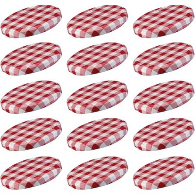 Westmark 15 stuks ronde schroefdeksels voor voorraadpotten van wit en rood ijzer, Ø 63 mm, 409722E3 Westmark 15 stuks ronde schroefdeksels voor voorraadpotten van wit en rood ijzer, Ø 63 mm, 409722E3