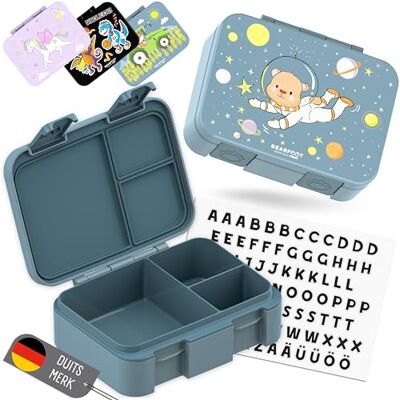 BEARFOOT Bento Box COMPACT BPA-vrije broodtrommel voor kinderen voor school & kleuterschool Lekvrije lunchbox voor meisjes & jongens (Astronautenbeer Blauw, 650 ml) BEARFOOT Bento Box COMPACT BPA-vrije broodtrommel voor kinderen voor school & kleuterschool Lekvrije lunchbox voor meisjes & jongens (Astronautenbeer Blauw, 650 ml)