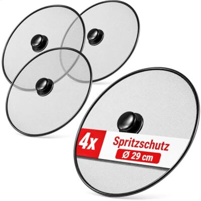 com-four ® 4 x spatwaterdichte deksels voor potten en pannen Hittebestendig metalen rooster met handvat com-four ® 4 x spatwaterdichte deksels voor potten en pannen Hittebestendig metalen rooster met handvat