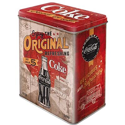 ART Retro voorraaddoos L, 3 liter, Coca-Cola Highway 66 cadeau-idee voor Coke-fans, officieel gelicentieerd product (OLP), grote metalen koffiecontainer, vintage design ART Retro voorraaddoos L, 3 liter, Coca-Cola Highway 66 cadeau-idee voor Coke-fans, officieel gelicentieerd product (OLP), grote metalen koffiecontainer, vintage design