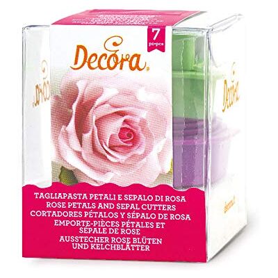 Decora 7 stuks uitsteekvormen voor bloemblaadjes en kelkblaadjes, roze, kunststof, paars, Decora 7 stuks uitsteekvormen voor bloemblaadjes en kelkblaadjes, roze, kunststof, paars,