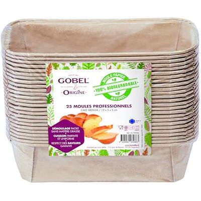 Gobel Set van 25 professionele cakevormen Wegwerpvormen van 100% biologisch afbreekbaar natuurlijk papier Geschikt voor oven, koelkast, vriezer gemakkelijk uit de vorm te halen Gobel Set van 25 professionele cakevormen Wegwerpvormen van 100% biologisch afbreekbaar natuurlijk papier Geschikt voor oven, koelkast, vriezer gemakkelijk uit de vorm te halen