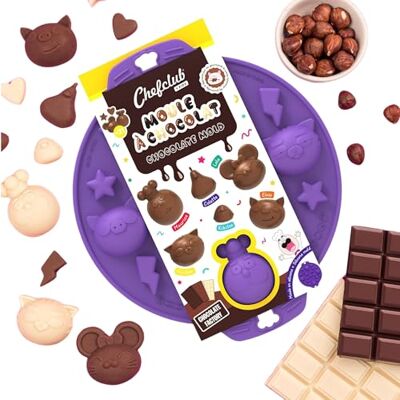 CHEFCLUB KIDS Chocoladevorm Maak 21 Chocolade Siliconen van hoge kwaliteit met anti-aanbaklaag Kinderen Snoep, IJsblokjes CHEFCLUB KIDS Chocoladevorm Maak 21 Chocolade Siliconen van hoge kwaliteit met anti-aanbaklaag Kinderen Snoep, IJsblokjes