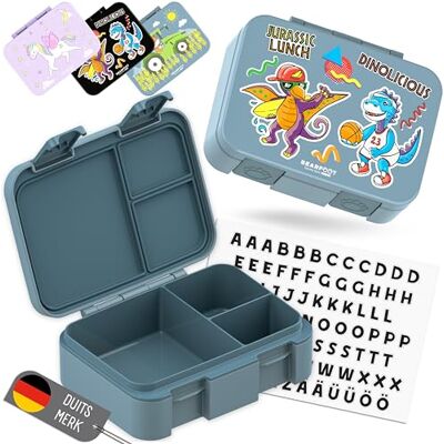 BEARFOOT Bento Box COMPACT BPA-vrije broodtrommel voor kinderen voor school & kleuterschool Lekvrije lunchbox voor meisjes & jongens (Dino's Blauw, 650 ml) BEARFOOT Bento Box COMPACT BPA-vrije broodtrommel voor kinderen voor school & kleuterschool Lekvrije lunchbox voor meisjes & jongens (Dino's Blauw, 650 ml)