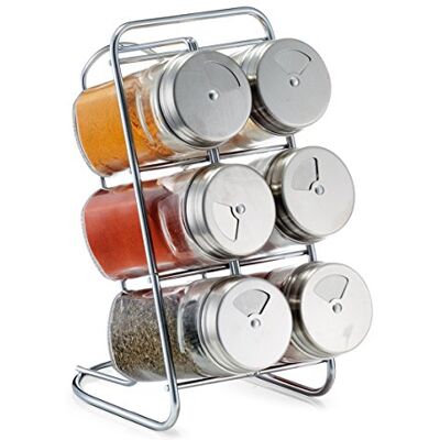 Zeller Kruidenpotjes van glas en roestvrij staal, 7 stuks Zeller Kruidenpotjes van glas en roestvrij staal, 7 stuks
