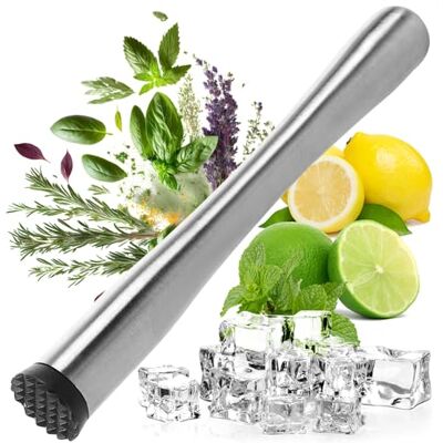 Robin Goods ® roestvrijstalen cocktailstamper stamper voor limoen, fruit en kruiden bij het bereiden van cocktails Robin Goods ® roestvrijstalen cocktailstamper stamper voor limoen, fruit en kruiden bij het bereiden van cocktails