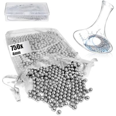 com-four ® 750 x reinigingsballen van roestvrij staal met doos reinigingsballen voor flessen wijnkaraffen vacuümkannen en thermosbekers com-four ® 750 x reinigingsballen van roestvrij staal met doos reinigingsballen voor flessen wijnkaraffen vacuümkannen en thermosbekers