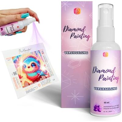 Picmondoo Diamond Painting verzegelingsspray (60 ml) Diamond Painting verzegeling voor harsstenen, transparant, uv-bestendig, geen kwast nodig, perfecte accessoires voor het schilderen Picmondoo Diamond Painting verzegelingsspray (60 ml) Diamond Painting verzegeling voor harsstenen, transparant, uv-bestendig, geen kwast nodig, perfecte accessoires voor het schilderen