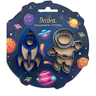 Decora Space uitsteekvormen van kunststof, meerkleurig, 2 stuks Decora Space uitsteekvormen van kunststof, meerkleurig, 2 stuks