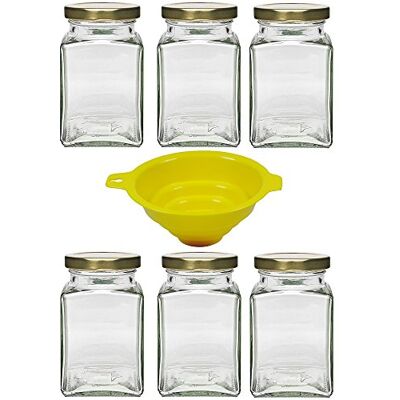 mikken Viva Haushaltswaren Set van 6 jampotten, vierkant, met schroefdeksel, goudkleurig, 260 ml mikken Viva Haushaltswaren Set van 6 jampotten, vierkant, met schroefdeksel, goudkleurig, 260 ml