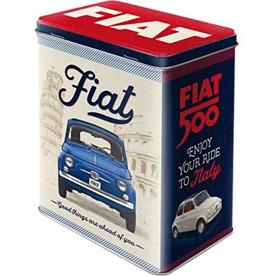 ART Fiat 500 Retro voorraaddoos L, 3 liter, Good Things, cadeau-idee voor Fiat-fans, officieel gelicentieerd product (OLP), grote metalen koffiecontainer, vintage design ART Fiat 500 Retro voorraaddoos L, 3 liter, Good Things, cadeau-idee voor Fiat-fans, officieel gelicentieerd product (OLP), grote metalen koffiecontainer, vintage design
