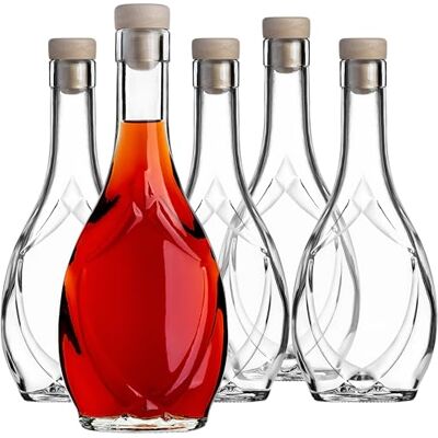 KADAX Lege glazen likeurflessen van 250 ml met deksel, voor het vullen van likeuren, wijn, alcohol, decoratieve flessen, 10 stuks KADAX Lege glazen likeurflessen van 250 ml met deksel, voor het vullen van likeuren, wijn, alcohol, decoratieve flessen, 10 stuks