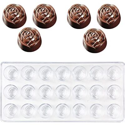 Eterspr Transparante chocoladevorm, snoepvorm van kunststof, transparant, voor het maken van bolvormige snoep, chocolade, snacks voor taarten (roze vorm) Eterspr Transparante chocoladevorm, snoepvorm van kunststof, transparant, voor het maken van bolvormige snoep, chocolade, snacks voor taarten (roze vorm)