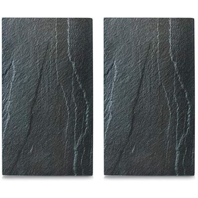 Zeller Fornuisafdek/Snijplaten, Leisteen, Set van 2, Glas, Antraciet, 52 x 30 x 0.8 cm, 2 Stuks Zeller Fornuisafdek/Snijplaten, Leisteen, Set van 2, Glas, Antraciet, 52 x 30 x 0.8 cm, 2 Stuks