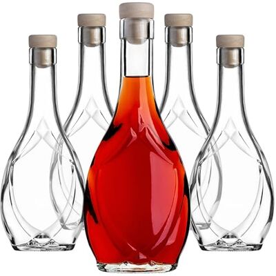 KADAX Lege glazen likeurflessen van 250 ml met deksel, voor het vullen van likeuren, wijn, alcohol, decoratieve flessen, 50 stuks KADAX Lege glazen likeurflessen van 250 ml met deksel, voor het vullen van likeuren, wijn, alcohol, decoratieve flessen, 50 stuks