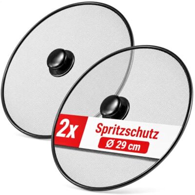 com-four ® 2 x spatwaterdichte deksels voor potten en pannen Hittebestendig metalen rooster met handgreep com-four ® 2 x spatwaterdichte deksels voor potten en pannen Hittebestendig metalen rooster met handgreep