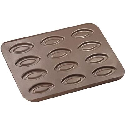 Gobel Plaat met 12 schalen van staal, antiaanbaklaag, 32 x 23,5 x 0,7 cm, maximale temperatuur van 250 °C, gemaakt in Frankrijk Gobel Plaat met 12 schalen van staal, antiaanbaklaag, 32 x 23,5 x 0,7 cm, maximale temperatuur van 250 °C, gemaakt in Frankrijk
