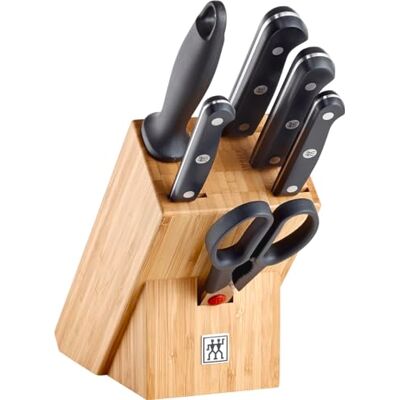 ZWILLING Gourmet messenblok, 7-delig (messen, slijpgeweer, schaar, blok), speciaal roestvrij staal, ergonomische handgreep van kunststof, zwart, gemaakt in Duitsland ZWILLING Gourmet messenblok, 7-delig (messen, slijpgeweer, schaar, blok), speciaal roestvrij staal, ergonomische handgreep van kunststof, zwart, gemaakt in Duitsland