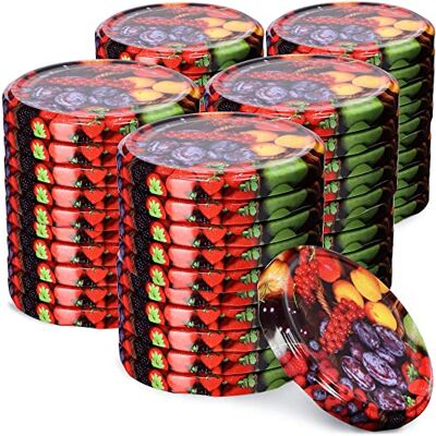 KADAX 50 stuks schroefdeksels fi82 mm metaal reservedeksel voor inmaakpotten, deksels met 6 sluittanden voor potten en voorraadpotten (fruit) KADAX 50 stuks schroefdeksels fi82 mm metaal reservedeksel voor inmaakpotten, deksels met 6 sluittanden voor potten en voorraadpotten (fruit)