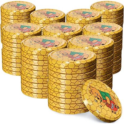 KADAX Schroefdeksels fi 66 mm 100 stuks metaal twist-off met luchtdichte afdichting, herbruikbare reservedeksels voor potten en glazen potten KADAX Schroefdeksels fi 66 mm 100 stuks metaal twist-off met luchtdichte afdichting, herbruikbare reservedeksels voor potten en glazen potten