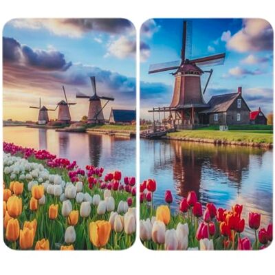 WENKO Lot de 2 plaques de recouvrement universelles Mod. Moulin à vent, hauteur réglable, pour tous les types de feux, planche à découper et protection anti-éclaboussures, en verre, 30 x 52 cm WENKO Lot de 2 plaques de recouvrement universelles Mod. Moulin à vent, hauteur réglable, pour tous les types de feux, planche à découper et protection anti-éclaboussures, en verre, 30 x 52 cm