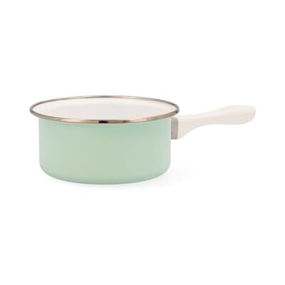 Quid Cocco steelpan van geëmailleerd staal, 14 cm, 0,6 l, groen Quid Cocco steelpan van geëmailleerd staal, 14 cm, 0,6 l, groen