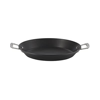 Le Creuset Provençaalse pan met antiaanbaklaag, van gegoten aluminium, 32 cm, antraciet/zilver, 52101320010101 Le Creuset Provençaalse pan met antiaanbaklaag, van gegoten aluminium, 32 cm, antraciet/zilver, 52101320010101