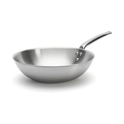 DE BUYER Wok van roestvrij staal 3-laags ALCHIMY diameter 32 cm DE BUYER Wok van roestvrij staal 3-laags ALCHIMY diameter 32 cm