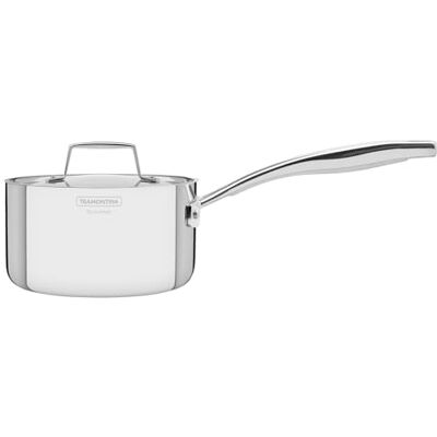 Tramontina GRANO Steelpan 18 cm, roestvrij staal 18/10, met deksel, geschikt voor inductie, ovenbestendig tot 260 °C, vaatwasmachinebestendig, steelpan met handvat, drielaagse bodem Tramontina GRANO Steelpan 18 cm, roestvrij staal 18/10, met deksel, geschikt voor inductie, ovenbestendig tot 260 °C, vaatwasmachinebestendig, steelpan met handvat, drielaagse bodem