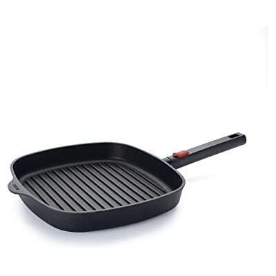 Woll Diamond Logic XR grillpan, vierkant, geribbeld, inductie, 28 x 28 cm, hoogte 4,5 cm, afneembare handgreep, geschikt voor alle warmtebronnen, aluminium, ovenbestendig, zwart Woll Diamond Logic XR grillpan, vierkant, geribbeld, inductie, 28 x 28 cm, hoogte 4,5 cm, afneembare handgreep, geschikt voor alle warmtebronnen, aluminium, ovenbestendig, zwart