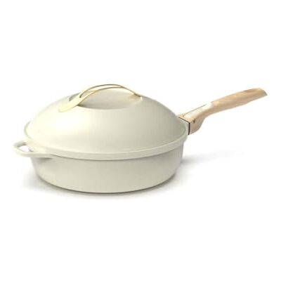 COOKUT De fantastische 8-in-1 pan "KLEINE MODELE 24 cm" – Een enkel gebruiksvoorwerp dat pan, pan, sauteerpan, braadpan vervangt 2 afneembare handgrepen, stoommand/frituurmand, houten spatel MERINGUE COOKUT De fantastische 8-in-1 pan "KLEINE MODELE 24 cm" – Een enkel gebruiksvoorwerp dat pan, pan, sauteerpan, braadpan vervangt 2 afneembare handgrepen, stoommand/frituurmand, houten spatel MERINGUE