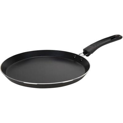 Crealys 506660, Aquilon pannenkoekenpan, diameter 24 cm, van aluminium, zwarte antiaanbaklaag, PFOA-vrij, duurzaam, zwart, voor alle warmtebronnen behalve inductie Crealys 506660, Aquilon pannenkoekenpan, diameter 24 cm, van aluminium, zwarte antiaanbaklaag, PFOA-vrij, duurzaam, zwart, voor alle warmtebronnen behalve inductie