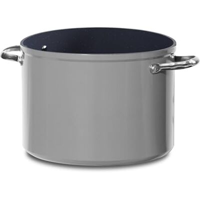 Nuwave Healthy Duralon 8 liter blauwe keramische pan met antiaanbaklaag, diamantdoordrenkt, krasbestendig, PFAS-vrij, vaatwasser- en ovenbestendig, inductieklasse en verwarmt Nuwave Healthy Duralon 8 liter blauwe keramische pan met antiaanbaklaag, diamantdoordrenkt, krasbestendig, PFAS-vrij, vaatwasser- en ovenbestendig, inductieklasse en verwarmt