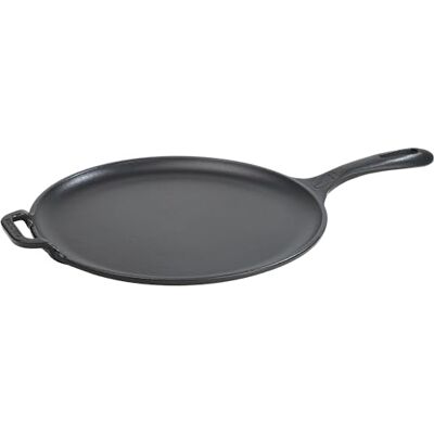 VICTORIA Comal grillpan van geëmailleerd gietijzer, inductie, 30 cm, voor pizza, omeletten, vuur, grill, oven, glaskeramiek, gietijzer zonder giftige stoffen en PTFE VICTORIA Comal grillpan van geëmailleerd gietijzer, inductie, 30 cm, voor pizza, omeletten, vuur, grill, oven, glaskeramiek, gietijzer zonder giftige stoffen en PTFE