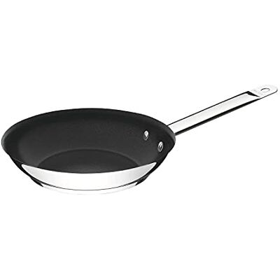 Tramontina Diepe koekenpan, diameter 26 cm, roestvrij staal, anti-aanbaklaag, voor alle warmtebronnen, inductie Tramontina Diepe koekenpan, diameter 26 cm, roestvrij staal, anti-aanbaklaag, voor alle warmtebronnen, inductie